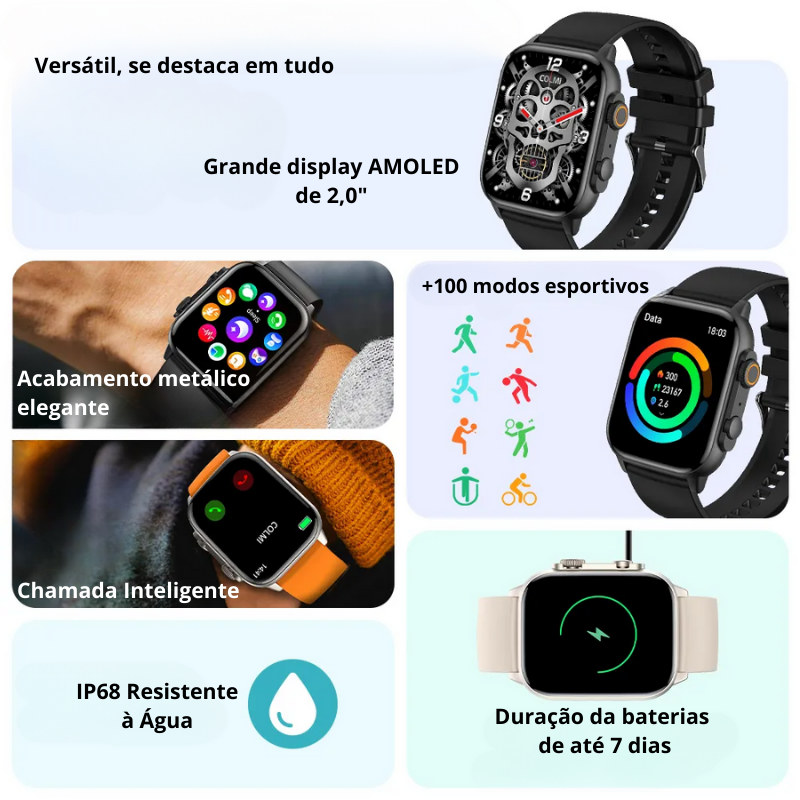 Relógio Smartwatch Ultra Série 8 - COLMI C81 2.0'' AMOLED - À Prova D'Água