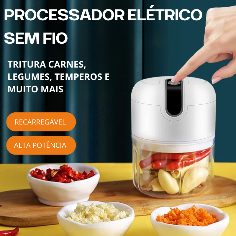 Processador Elétrico Compacto USB - Triturador de Alimentos Sem Fio