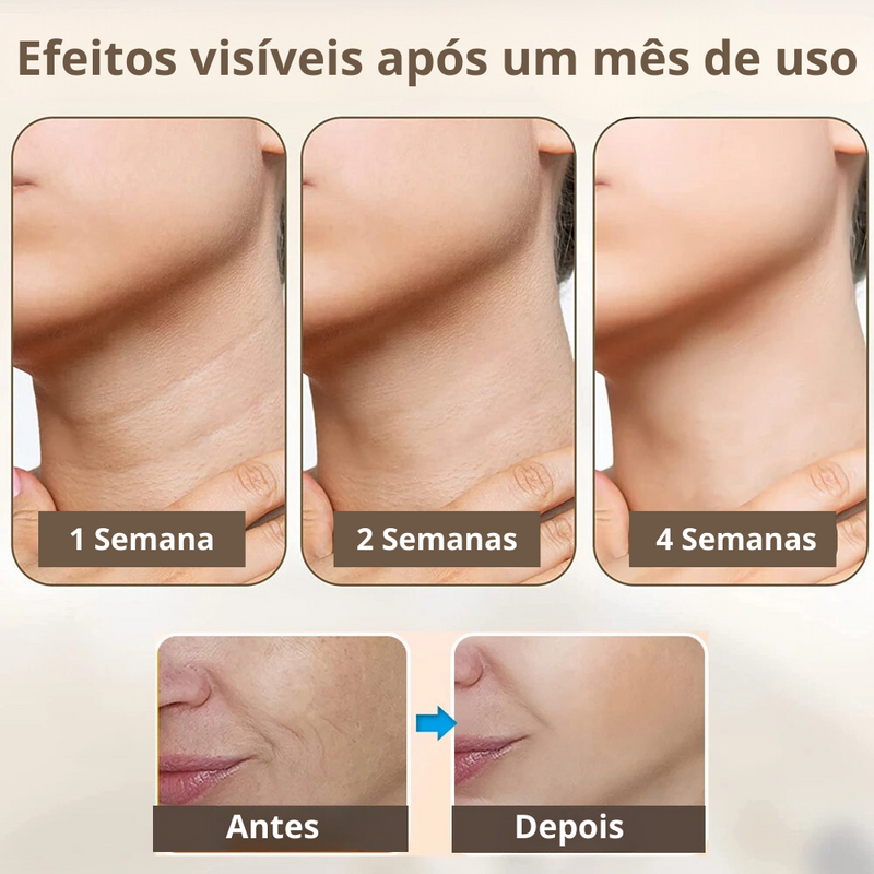 Massageador de Rosto e Pescoço - Antirrugas - Drenagem Facial - LED Terapia