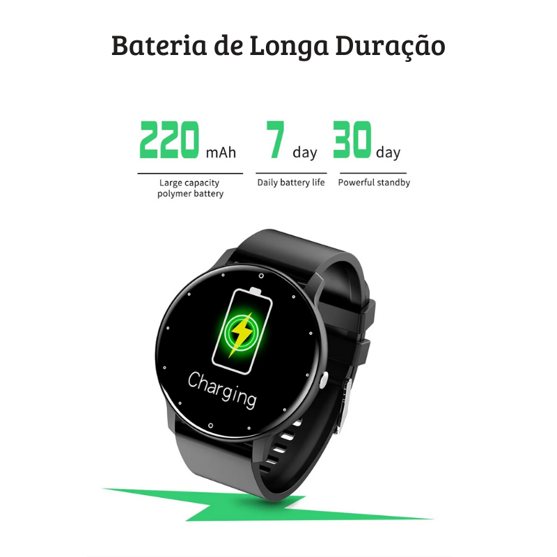 Relógio Smartwatch LIGE IP67 - À Prova d' Água, Bluetooth, Android, iOS  - Série Luxo