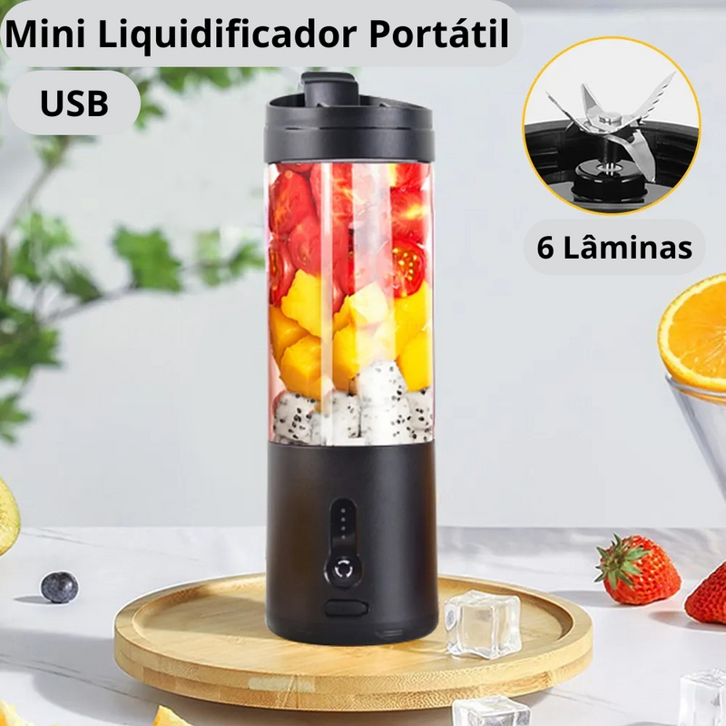 Mini Liquidificador Portátil - Carregável USB - Alta Potência